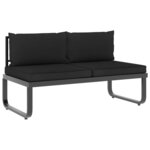 vidaXL Canapés d'angle de jardin 4 Pièces et coussins Aluminium et WPC