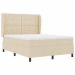 vidaXL Lit à ressorts avec matelas Crème 140 x 190 cm tissu