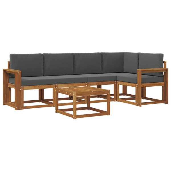 vidaXL Ensemble de canapés d'extérieur 6 pc Naturel et Anthracite