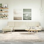 vidaXL Canapé-lit en forme de L crème 255x140x70 cm similicuir