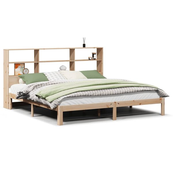vidaXL Lit bibliothèque sans matelas 180x200 cm bois massif de pin
