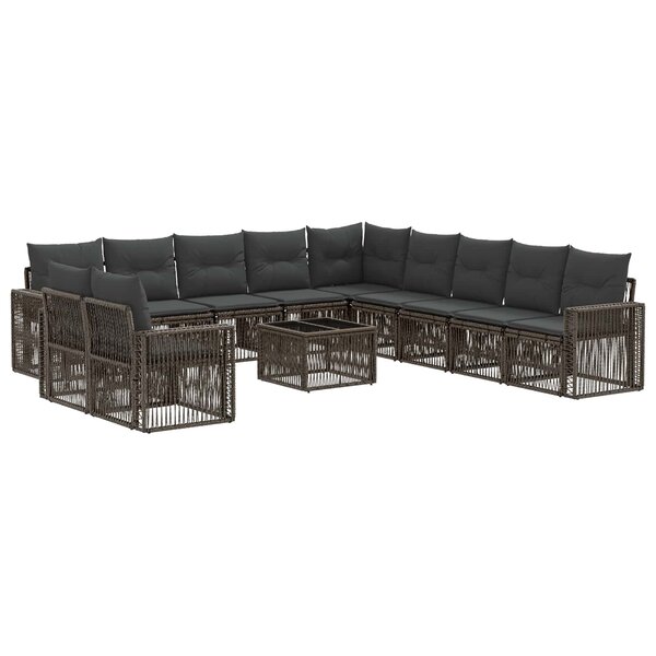 vidaXL Ensemble de canapé de jardin 12 Pièces Gris et Gris foncé