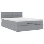 vidaXL Lit ottoman avec matelas gris clair 140x190 cm tissu