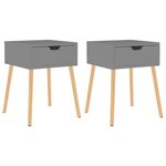 vidaXL Tables de chevet 2 Pièces Gris 40x40x56 cm Bois d'ingénierie