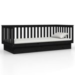 vidaXL Lit de jour Noir 80x200 cm Bois de pin massif