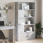 vidaXL Bibliothèque gris béton 100x36x189 cm bois d'ingénierie