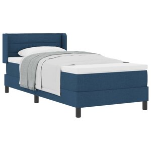 vidaXL Lit à ressorts avec tête de lit Bleu 200 x 100 cm tissu