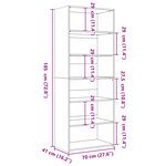vidaXL Buffet haut chêne fumé 70x41x185 cm bois d'ingénierie