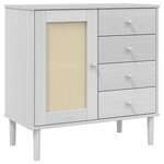 vidaXL Buffet SENJA aspect rotin blanc 80x40x80 cm bois massif de pin