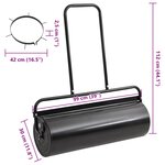 vidaXL Rouleau à gazon de jardin à tirer et colliers d'aérateur 63 L fer acier