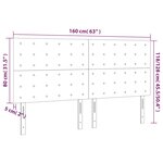vidaXL Tête de lit Gris clair 160 x 5 x 118/128 cm Tissu