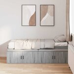 vidaXL Cadre de lit Gris Sonoma 100x200 cm