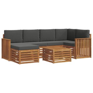 vidaXL Ensemble de canapé d'angle 7 Pièces Naturel et Anthracite