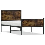 vidaXL Cadre de lit en métal sans matelas chêne fumé 75x190 cm