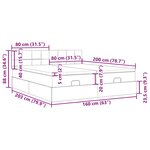 VidaXL Cadre de lit ottoman et matelas gris clair 160x200cm tissu