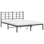 vidaXL Cadre de lit métal sans matelas avec tête de lit noir 150x200cm