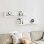 vidaXL Étagères murales 2 Pièces blanc 100x16 5x16 5 cm bois d'ingénierie