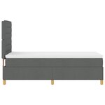 vidaXL Lit à ressorts avec matelas & LED gris foncé 90x200 cm tissu