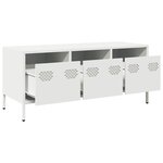 vidaXL Meuble TV blanc 101 5x39x43 5 cm acier laminé à froid