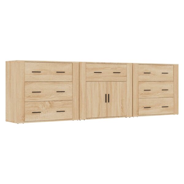 vidaXL Buffets 3 Pièces Chêne sonoma Bois d'ingénierie