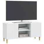 vidaXL Meuble TV Blanc 102 x 34 5 x 50 cm Bois d'ingénierie