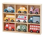 Véhicules en bois  44281 - coffret de 9 voitures de ville