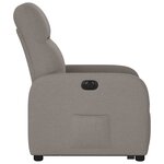 vidaXL Fauteuil inclinable électrique taupe tissu