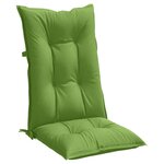 vidaXL Coussins de chaise à dossier haut lot de 2 vert mélangé tissu