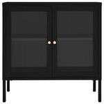vidaXL Buffet Noir 70x35x70 cm Acier et verre