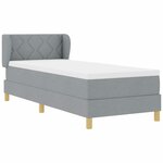 vidaXL Lit à ressorts avec matelas Gris clair 80 x 200 cm tissu
