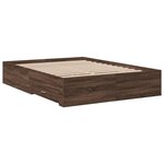 vidaXL Cadre de lit à tiroirs chêne brun 135x190 cm bois d'ingénierie