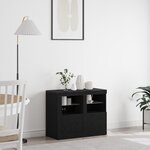 vidaXL Armoires de côté avec lumières LED 2 Pièces Chêne noir 41x37x67 cm