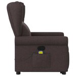 vidaXL Fauteuil inclinable de massage Marron foncé Tissu