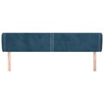 vidaXL Tête de lit avec oreilles Bleu foncé 203x23x78/88 cm Velours