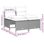 vidaXL Salon de jardin 4 Pièces avec coussins gris clair résine tressée
