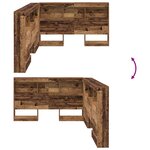 vidaXL Tête de lit de rangement Bois ancien 120 cm Bois d'ingénierie