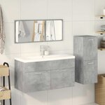 vidaXL Ensemble de meubles de salle de bain 4 Pièces gris béton