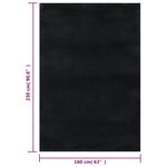vidaXL Tapis lavable à poils courts doux et moelleux antidérapant noir
