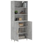 vidaXL Buffet haut Gris béton 69 5x34x180 cm Bois d'ingénierie