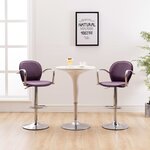 vidaXL Tabourets de bar avec accoudoir lot de 2 violet similicuir