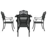 Ensemble de salle à manger de jardin 5 pièces vidaXL en aluminium noir