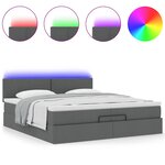 VidaXL Cadre de lit ottoman avec matelas gris foncé 200x200cm tissu