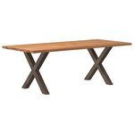 vidaXL Table à manger et bord naturel bois massif chêne rectangulaire