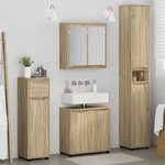 vidaXL Ensemble de mobilier de salle de bain 4 Pièces Chêne Sonoma