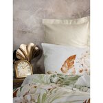 Parure de lit - housse de couette 220 x 240 + 2 taies d'oreiller 60 x 60 - Satiné coton - Beige