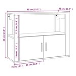 vidaXL Buffet Sonoma gris 80x30x60 cm Bois d'ingénierie