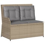 vidaXL Salon de jardin avec coussins 3 Pièces beige résine tressée