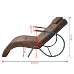 Vidaxl chaise longue avec oreiller marron tissu daim