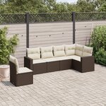 vidaXL Salon de jardin avec coussins 6 Pièces marron résine tressée