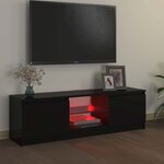 vidaXL Meuble TV avec lumières LED Noir 120x30x36 cm